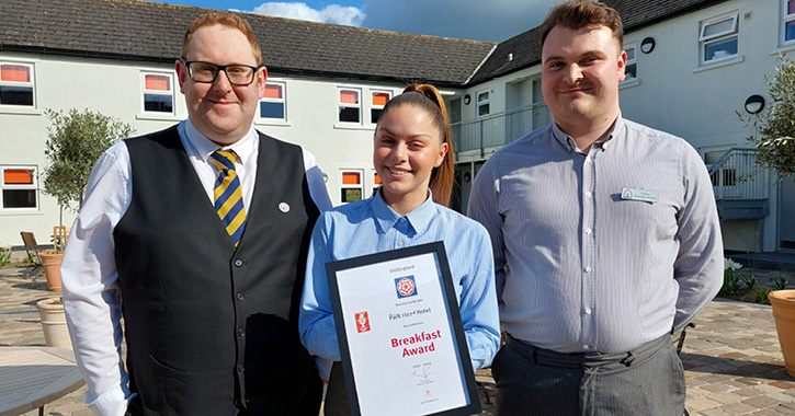 from left to right): Andrew Hogg, General Manager, and Park Head Hotel team members Callum Rutherford and Tierney Lowe.